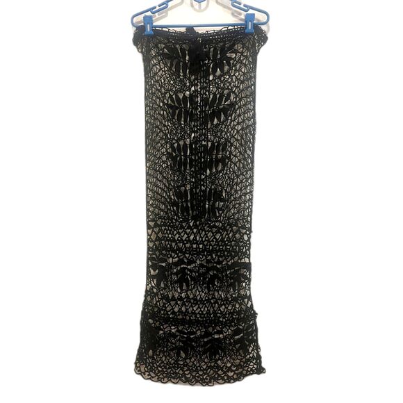 For Love & Lemons Black Floral Lace Midi Cover Up Dress  Women's Size XS - Picture 5 of 7